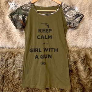 Keep Calm I’m a Girl With a Gun Camo T-Shirt